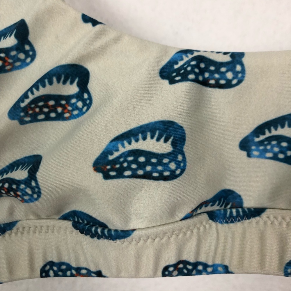 Stone Fox Swim Shell Print Coco Swimsuit Bikini Top Blue Size XS - Picture 3 of 5